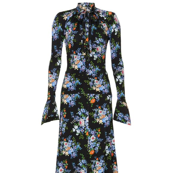 Paco Rabanne Black Floral Midi Dress, 34 - Picture 3 of 15